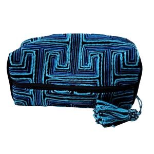 Large Embroidered Geometric Designed Toiletry Bag - Size 10x4x4‎